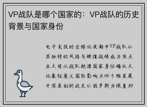 VP战队是哪个国家的：VP战队的历史背景与国家身份